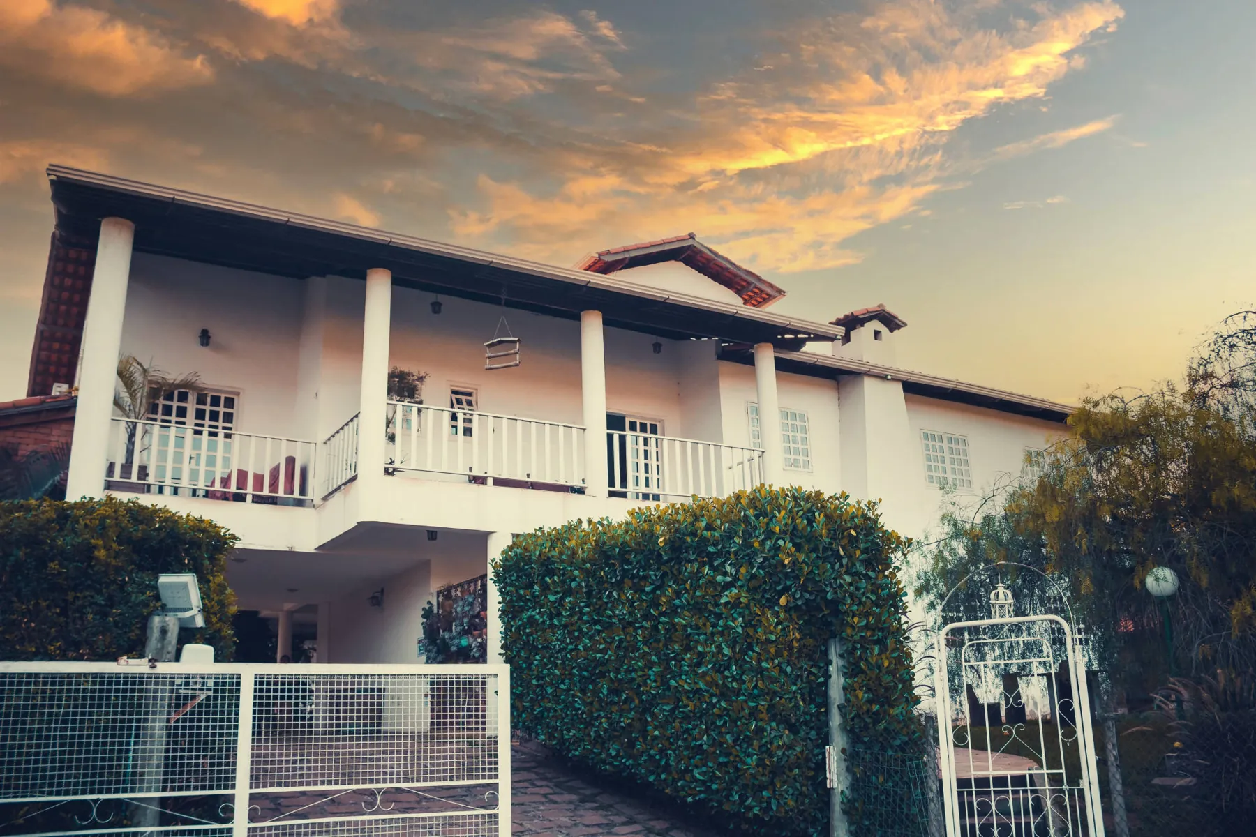 Hospedagem da Estância ao entardecer